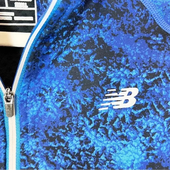 New Balance Heat 1/2 Zip Long Sleeve Pullover Blue & Black Size Small - Picture 3 of 11